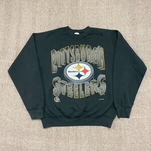 Vintage pittsburgh steelers sweatshirt mens XL Black 1990s NFL USA